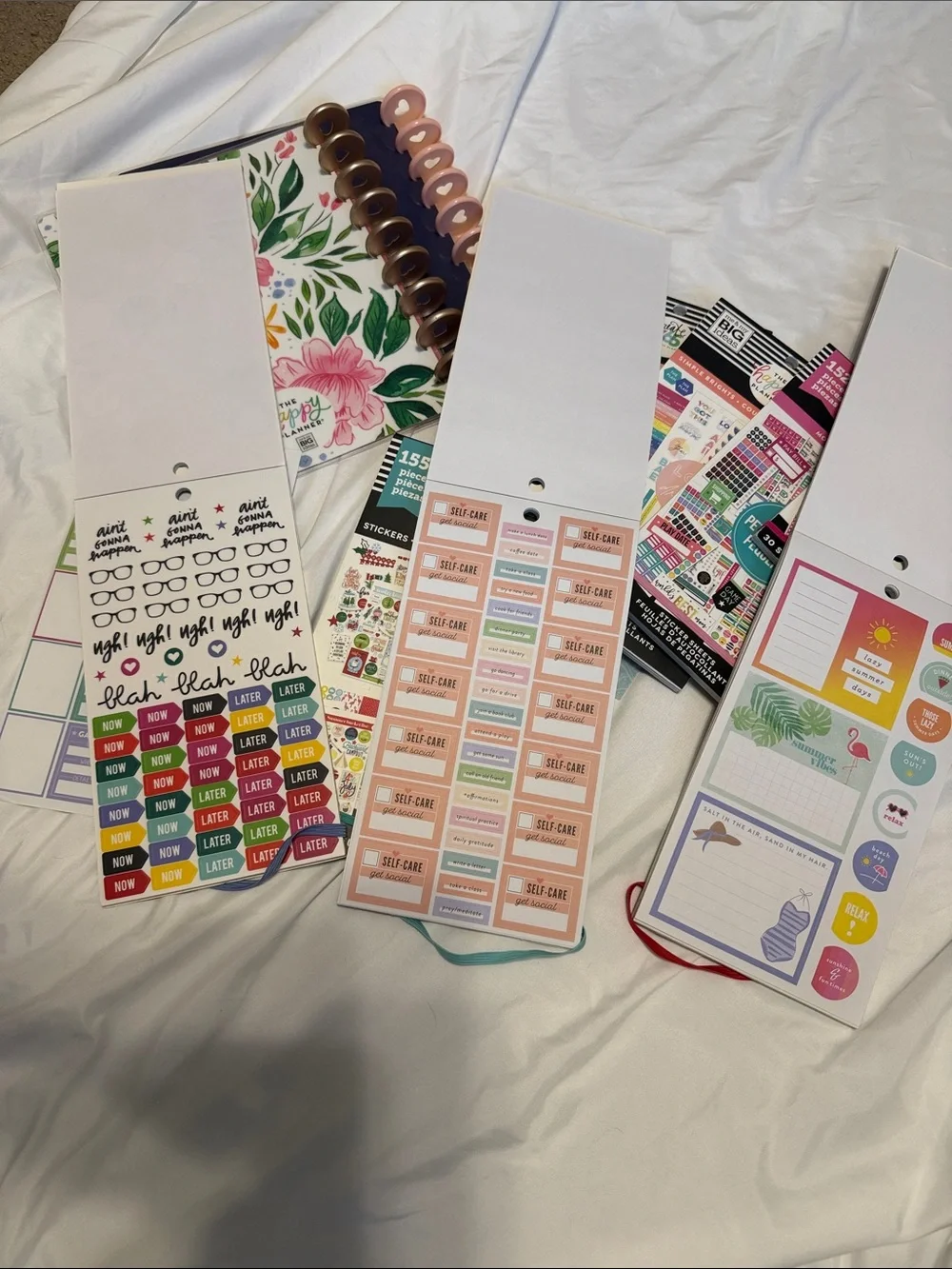 Happy Planner Bundle - 2  Covers + 9 Partially Used Sticker Books